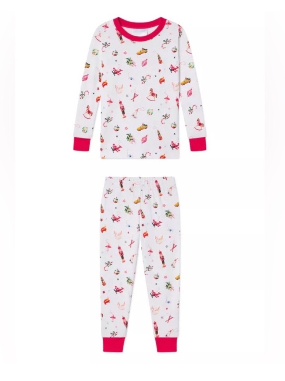 Lake Pajamas Kids Long Long Pajama Set in Ornaments SZ 8 NEW